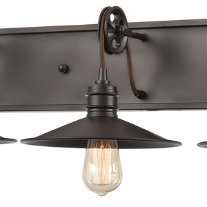 Atlas Spindle 1-Light Wall Sconce - Vintage Industrial Design with Pulley Motif for Timeless Charm Oil Rubbed Bronze 31'' WL11700-BZ