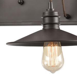 Atlas Spindle 1-Light Wall Sconce - Vintage Industrial Design with Pulley Motif for Timeless Charm Oil Rubbed Bronze 31'' WL11700-BZ