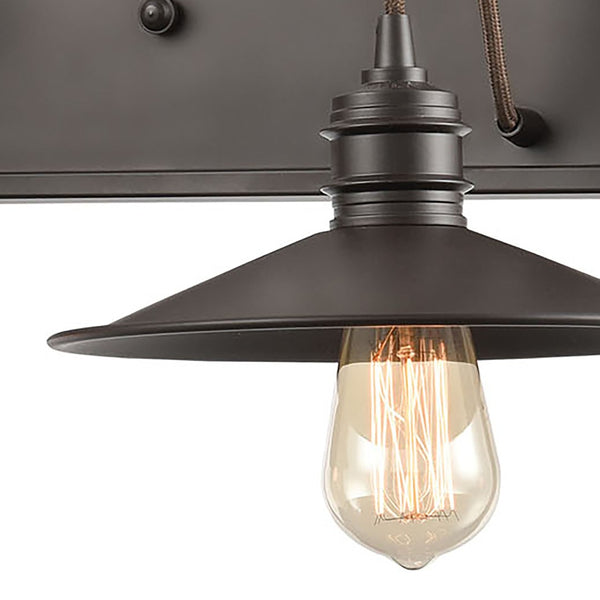 Atlas Spindle 1-Light Wall Sconce - Vintage Industrial Design with Pulley Motif for Timeless Charm Oil Rubbed Bronze 31'' WL11700-BZ