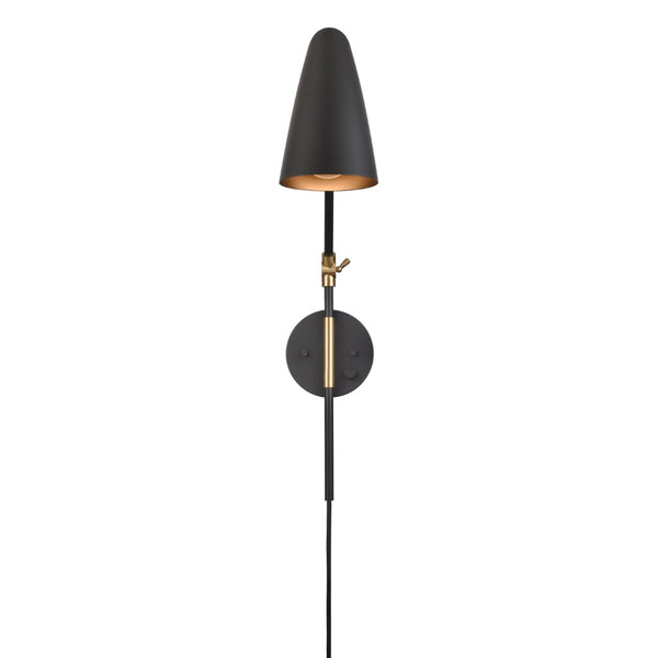 Atlas Stanley 17.75'' High Adjustable Swingarm Sconce - Matte Black Midcentury Design for Versatile Lighting WL11701-BK