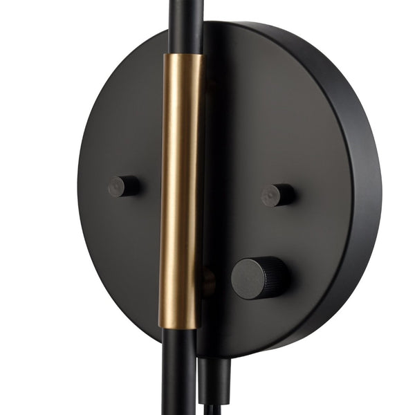 Atlas Stanley 17.75'' High Adjustable Swingarm Sconce - Matte Black Midcentury Design for Versatile Lighting WL11701-BK