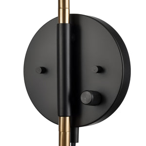 Atlas Stanley 22.75'' High 2-Light Swingarm Sconce - Matte Black, Adjustable, Stylish Task Lighting Fixture WL11702-BK