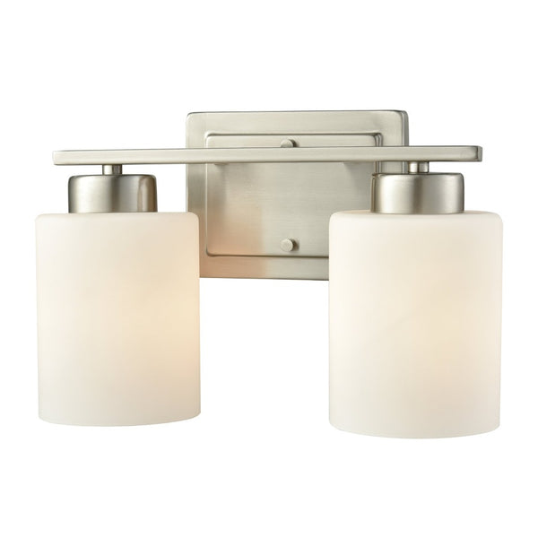 Atlas Summit Place 1-Light Wall Sconce - Transitional Design with Soft Glass Shade for Warm Indoor Lighting Brushed Nickel 12'' WL11704-NK