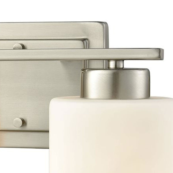 Atlas Summit Place 1-Light Wall Sconce - Transitional Design with Soft Glass Shade for Warm Indoor Lighting Brushed Nickel 12'' WL11704-NK