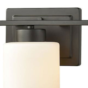 Atlas Summit Place 1-Light Wall Sconce - Transitional Design with Soft Glass Shade for Warm Indoor Lighting Oil Rubbed Bronze 21'' WL11705-BZ