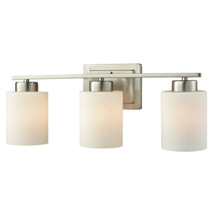 Atlas Summit Place 1-Light Wall Sconce - Transitional Design with Soft Glass Shade for Warm Indoor Lighting Brushed Nickel 21'' WL11705-NK