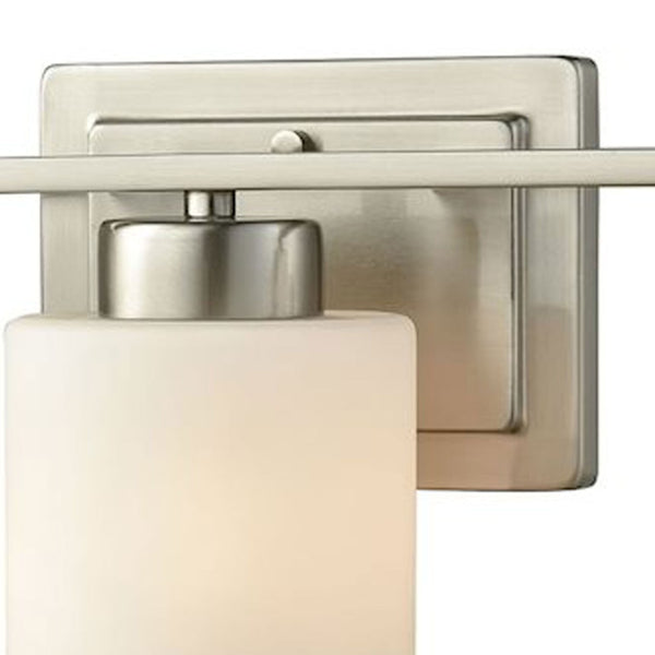 Atlas Summit Place 1-Light Wall Sconce - Transitional Design with Soft Glass Shade for Warm Indoor Lighting Brushed Nickel 21'' WL11705-NK