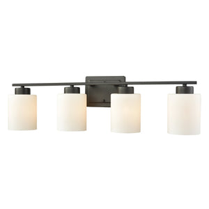 Atlas Summit Place 1-Light Wall Sconce - Transitional Design with Soft Glass Shade for Warm Indoor Lighting Oil Rubbed Bronze 29'' WL11706-BZ