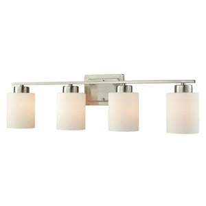 Atlas Summit Place 1-Light Wall Sconce - Transitional Design with Soft Glass Shade for Warm Indoor Lighting Brushed Nickel 29'' WL11706-NK