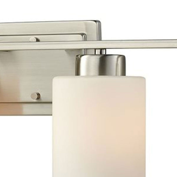 Atlas Summit Place 1-Light Wall Sconce - Transitional Design with Soft Glass Shade for Warm Indoor Lighting Brushed Nickel 29'' WL11706-NK