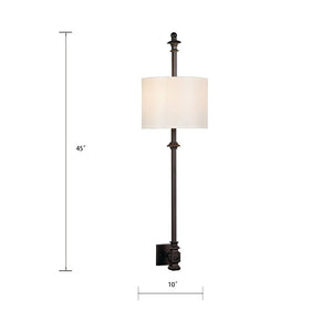 Atlas Torch 45'' High 2-Light Wall Sconce - Elegant Oil Rubbed Bronze with Water Glass Shades for Ambiance WL11709-BZ