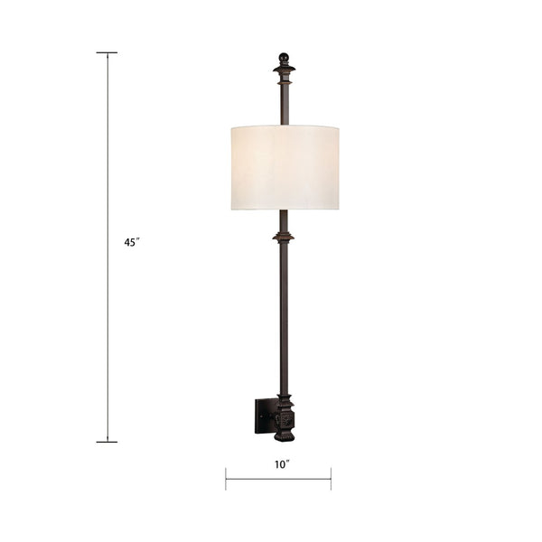 Atlas Torch 45'' High 2-Light Wall Sconce - Elegant Oil Rubbed Bronze with Water Glass Shades for Ambiance WL11709-BZ