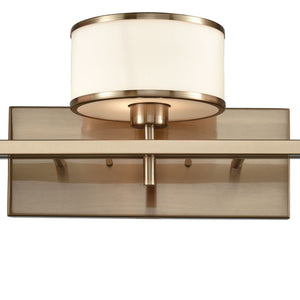 Atlas Utica 2-Light Modern Vanity Light Fixture with White Glass Shades for Elegant Bathroom Décor Satin Brass 29'' WL11711-BS