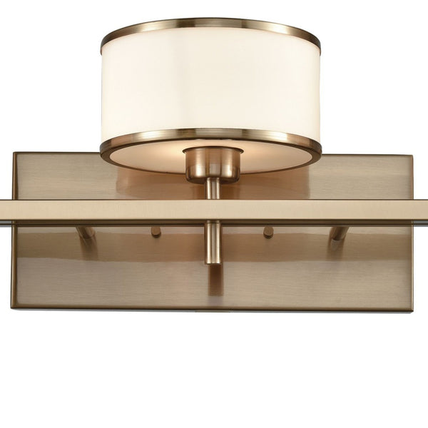 Atlas Utica 2-Light Modern Vanity Light Fixture with White Glass Shades for Elegant Bathroom Décor Satin Brass 29'' WL11711-BS