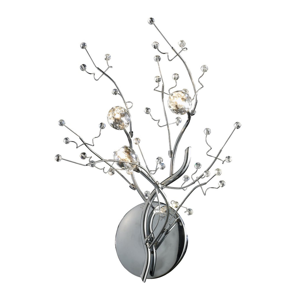 Atlas Viviana 16'' High 3-Light Wall Sconce - Nature-Inspired Polished Chrome with Crystal Accents WL11718-CH
