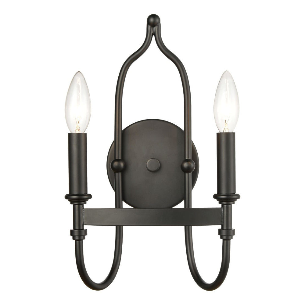 Atlas Wickshire 14" 2-Light Sconce - Sleek Matte Black Design for Modern and Transitional Interiors WL11720-BK
