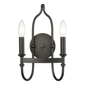 Atlas Wickshire 14" 2-Light Sconce - Sleek Matte Black Design for Modern and Transitional Interiors WL11720-BK