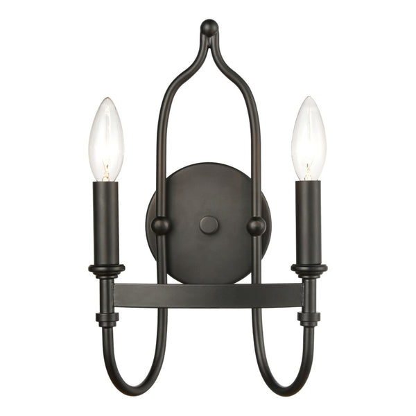 Atlas Wickshire 14" 2-Light Sconce - Sleek Matte Black Design for Modern and Transitional Interiors WL11720-BK