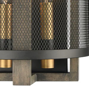 Atlas Woodbridge 10'' High 2-Light Sconce - Matte Black & Weathered Oak for Elegant Ambient Illumination WL11721-BK