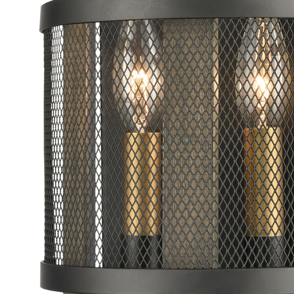 Atlas Woodbridge 10'' High 2-Light Sconce - Matte Black & Weathered Oak for Elegant Ambient Illumination WL11721-BK
