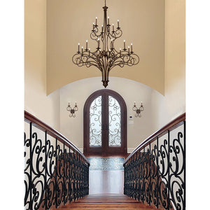 Atlas Gloucester 17.5'' High 2-Light Wall Sconce - Handcrafted Wrought-Iron Elegance in Weathered Bronze WL11726-BZ