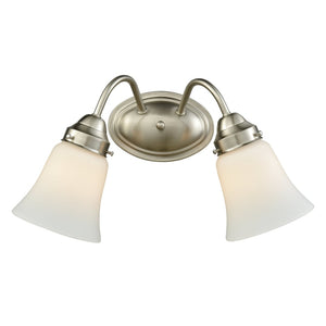Atlas Califon 3-Light Vanity Light Fixture – Timeless Design with Elegant Arched Arms and Glass Shades Brushed Nickel 13'' WL11728-NK