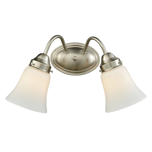 Atlas Califon 3-Light Vanity Light Fixture – Timeless Design with Elegant Arched Arms and Glass Shades Brushed Nickel 13'' WL11728-NK