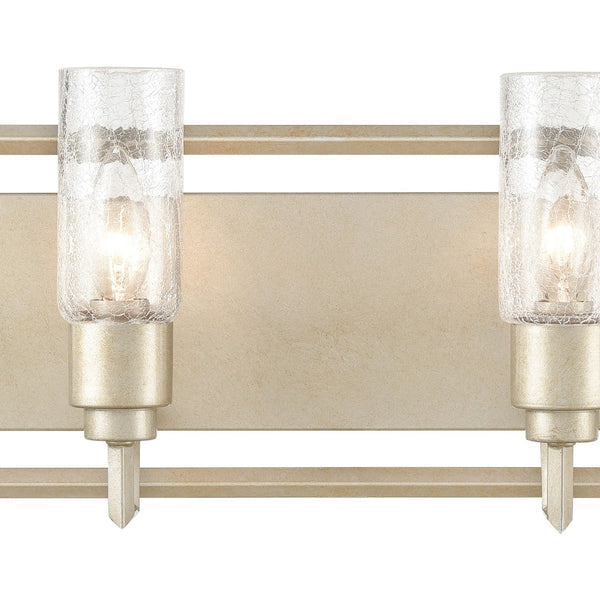 Atlas Cheswick 33'' Wide 4-Light Vanity Light - Elegant Aged Silver with Crackled Glass Diffusers WL11729-SV