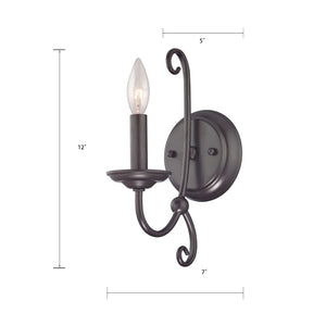 Atlas Montgomery 12'' High 1-Light Wall Sconce - Transitional Oil Rubbed Bronze for Timeless Elegance WL11730-BZ