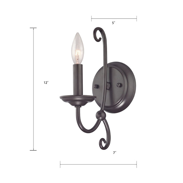 Atlas Montgomery 12'' High 1-Light Wall Sconce - Transitional Oil Rubbed Bronze for Timeless Elegance WL11730-BZ