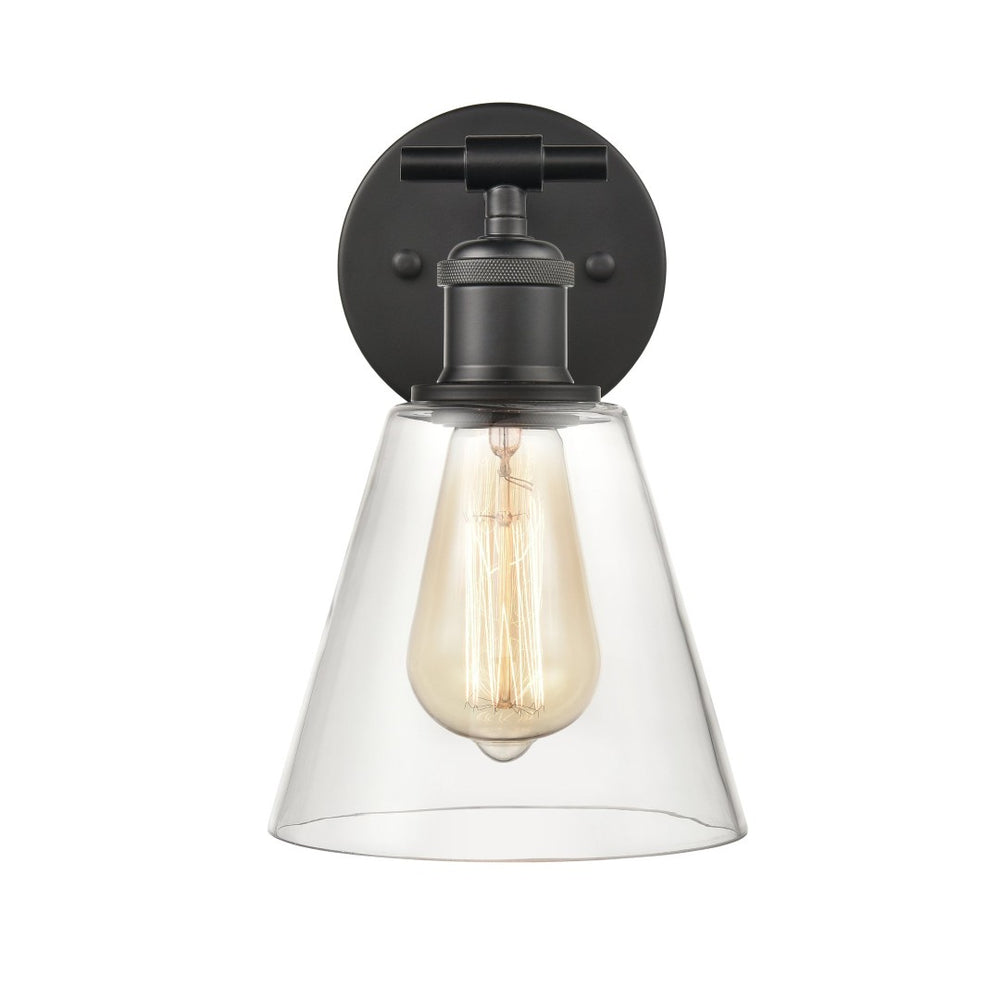 Atlas Scone 6'' Wide 1-Light Sconce - Modern Matte Black Conical Shade for Stylish Indoor Lighting WL11732-BK