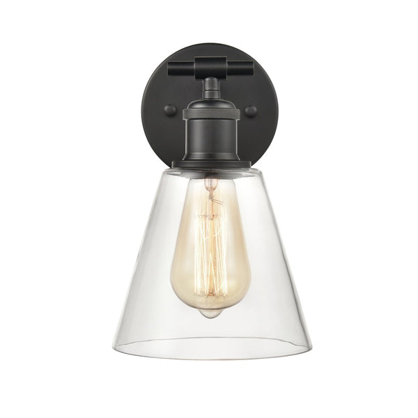 Atlas Scone 6'' Wide 1-Light Sconce - Modern Matte Black Conical Shade for Stylish Indoor Lighting WL11732-BK
