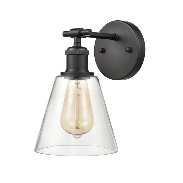 Atlas Scone 6'' Wide 1-Light Sconce - Modern Matte Black Conical Shade for Stylish Indoor Lighting WL11732-BK