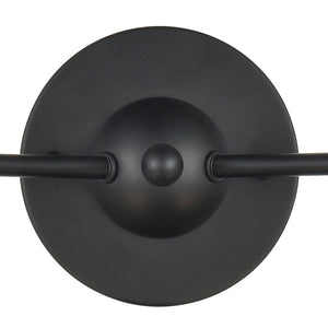 Atlas Astoria 2-Light Vanity Light Fixture with Clear Glass Globes for Midcentury Modern Bathroom Style Matte Black WL11733-BK