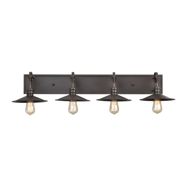 Atlas Spindle 1-Light Wall Sconce - Vintage Industrial Design with Pulley Motif for Timeless Charm Oil Rubbed Bronze 42'' WL11734-BZ