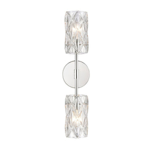 Atlas Forma 21" High 2-Light Sconce - Modern Crystal Design with Polished Chrome Finish for Elegant Lighting WL11736-CH