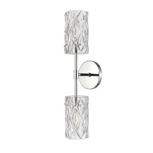 Atlas Forma 21" High 2-Light Sconce - Modern Crystal Design with Polished Chrome Finish for Elegant Lighting WL11736-CH
