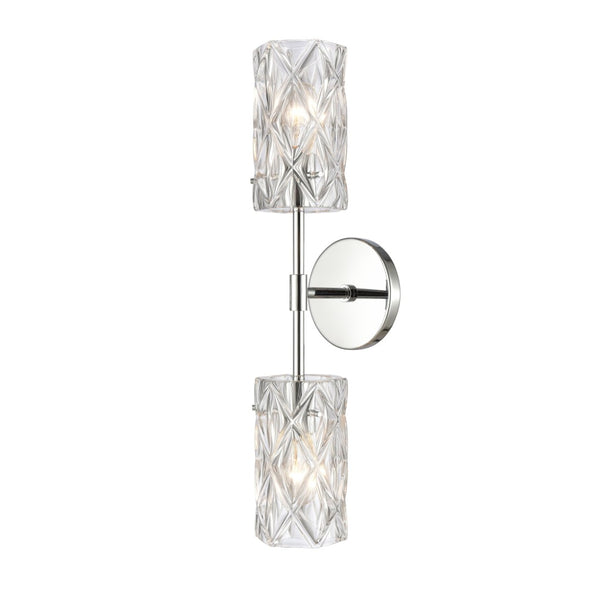 Atlas Forma 21" High 2-Light Sconce - Modern Crystal Design with Polished Chrome Finish for Elegant Lighting WL11736-CH