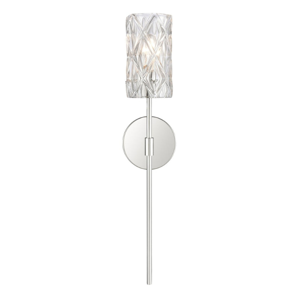 Atlas Forma 24'' High 1-Light Polished Chrome Sconce - Stunning Crystal Column for Modern Elegance WL11737-CH