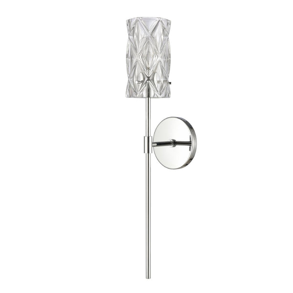 Atlas Forma 24'' High 1-Light Polished Chrome Sconce - Stunning Crystal Column for Modern Elegance WL11737-CH
