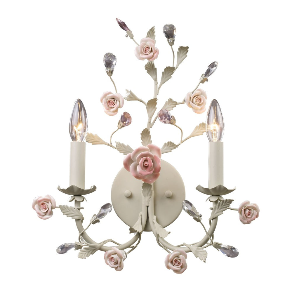 Atlas Heritage 18'' High 2-Light Sconce - Elegant Cream Finish with Floral Accents for Timeless Charm WL11738-CR