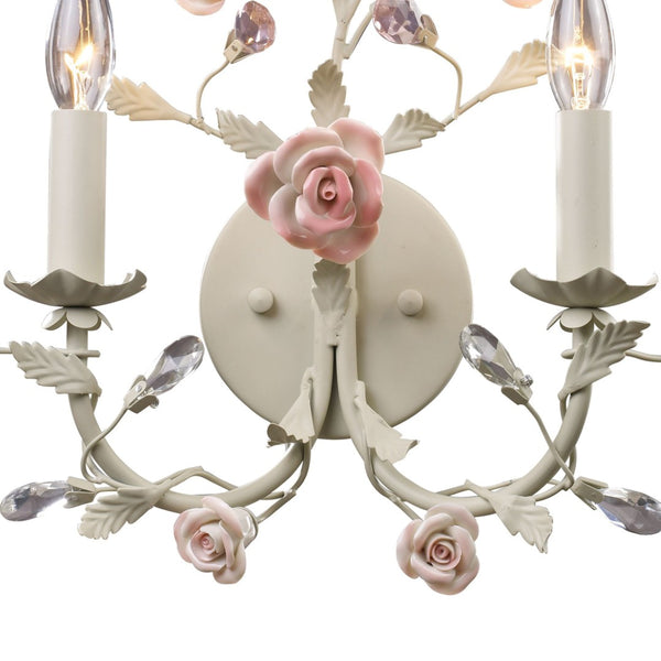 Atlas Heritage 18'' High 2-Light Sconce - Elegant Cream Finish with Floral Accents for Timeless Charm WL11738-CR