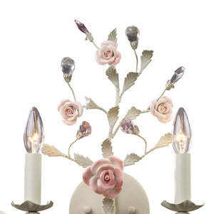 Atlas Heritage 18'' High 2-Light Sconce - Elegant Cream Finish with Floral Accents for Timeless Charm WL11738-CR