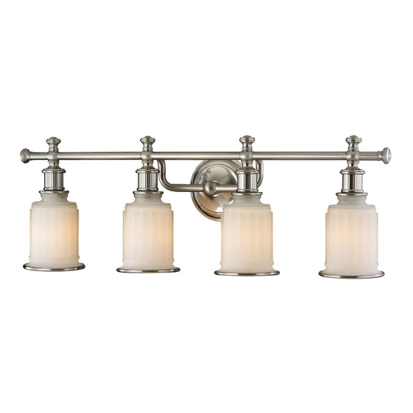 Atlas Acadia 2-Light Vanity Fixture - Timeless Elegance with Fluted Glass Shades for Bathroom Lighting Brushed Nickel 30'' WL11741-NK