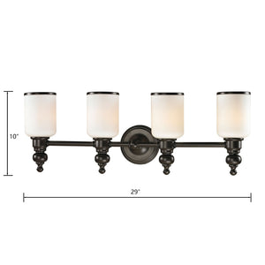 Atlas Bristol Way 10" High 1-Light Sconce - Elegant Opal Glass Shade for Warm, Inviting Illumination Oil Rubbed Bronze 29'' WL11743-BZ