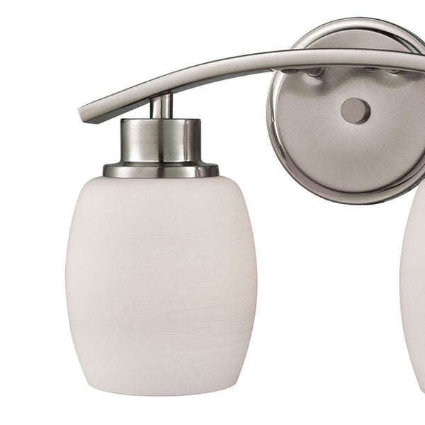 Atlas Casual Mission 4-Light Vanity Light – Timeless Design with Rounded Opal Glass Shades for Warmth Brushed Nickel 12'' WL11747-NK