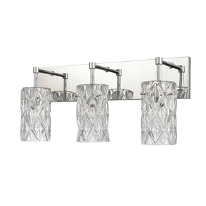 Atlas Forma 2-Light Crystal Vanity Light Fixture – Elegant Modern Design for Bathrooms and Dressing Areas Polished Chrome 23'' WL11750-CH
