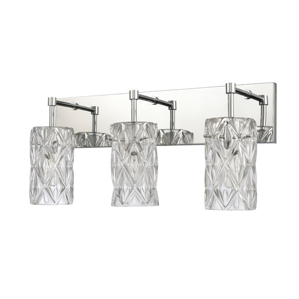 Atlas Forma 2-Light Crystal Vanity Light Fixture – Elegant Modern Design for Bathrooms and Dressing Areas Polished Chrome 23'' WL11750-CH