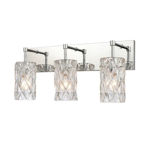 Atlas Forma 2-Light Crystal Vanity Light Fixture – Elegant Modern Design for Bathrooms and Dressing Areas Polished Chrome 23'' WL11750-CH