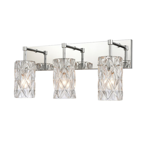Atlas Forma 2-Light Crystal Vanity Light Fixture – Elegant Modern Design for Bathrooms and Dressing Areas Polished Chrome 23'' WL11750-CH